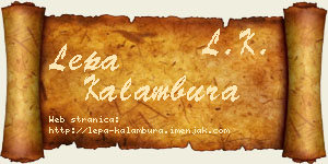 Lepa Kalambura vizit kartica